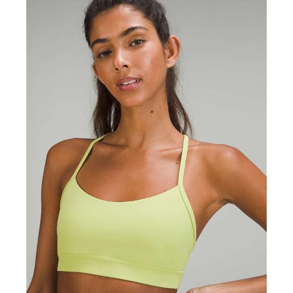 (4) NWT $68 Lululemon Flow Y Nulu Bra *Light Support, A–C Cups Wasabi - Picture 3 of 8